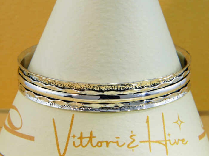 Vintage Heavy Sterling Silver Spinner Bangle 4
