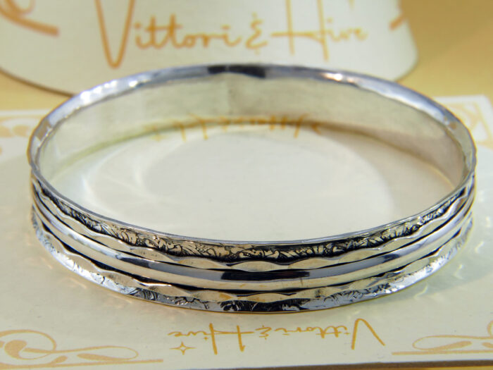 Vintage Heavy Sterling Silver Spinner Bangle 6