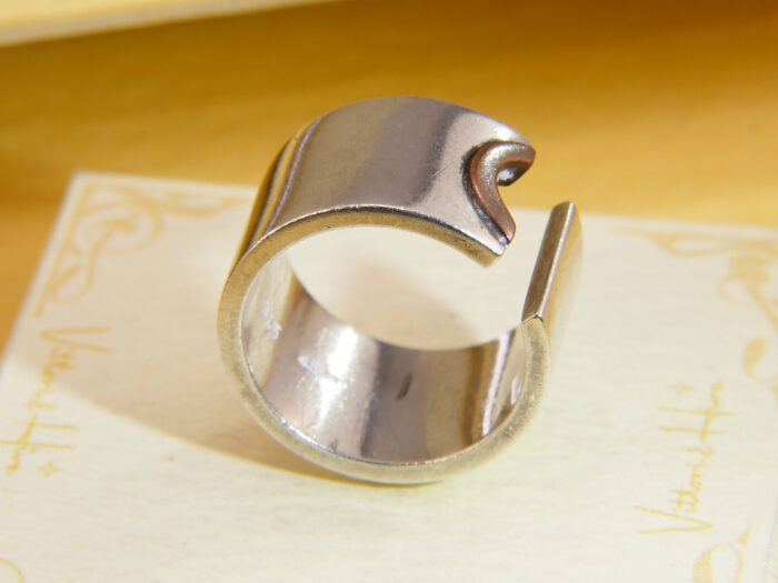 Vintage Sterling Silver Modernist Ring Copper Detail 1970s Chunky 4 Vintage Sterling Silver Modernist Ring Copper Detail 1970s Chunky 4