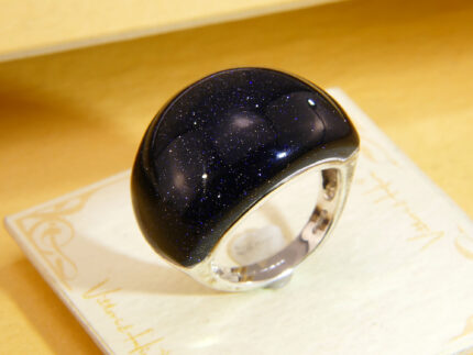 Whitney Kelly Sterling Silver Black Sunstone Statement Ring 2010 Size P 2