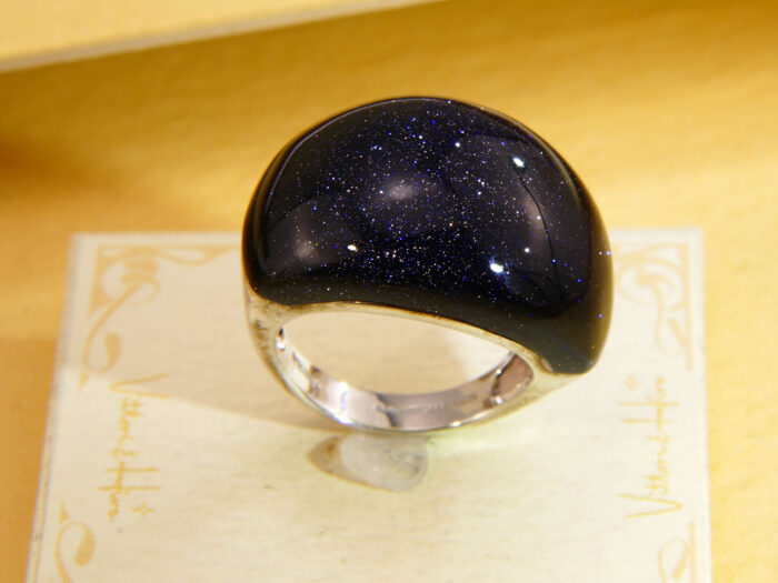 Whitney Kelly Sterling Silver Black Sunstone Statement Ring 2010 Size P 4