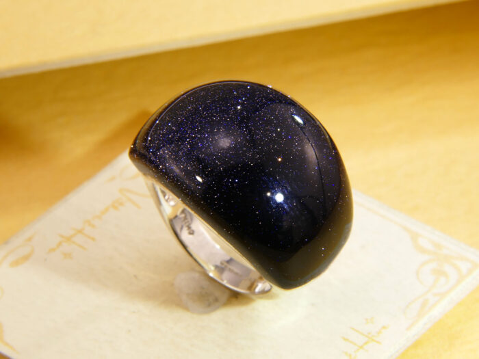 Whitney Kelly Sterling Silver Black Sunstone Statement Ring 2010 Size P 5