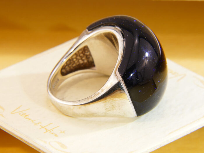 Whitney Kelly Sterling Silver Black Sunstone Statement Ring 2010 Size P 9